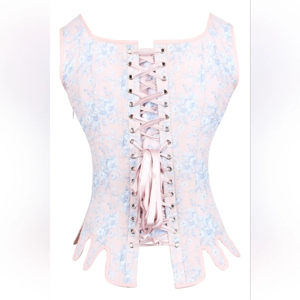 Corset Story Pink Floral Historic Corset 26" - Picture 2 of 3